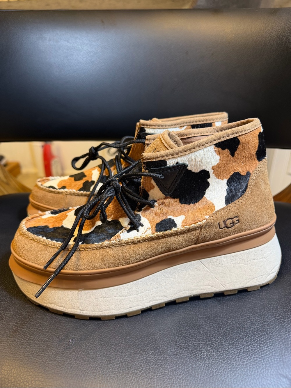 UGG Women's Marin Bootie Cow Print Size 7